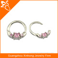 14 g or 16 g 316 L Stainless Steel Septum Clicker Ring Free Nose Ring with Zircon